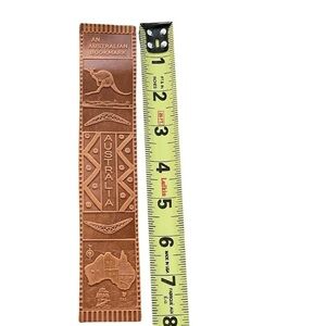 Australian Leather Bookmark With Graphic Print Of Kangaroo